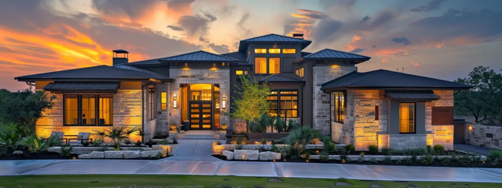 a modern luxury custom home showcasing exceptional architectural details and cutting-edge design elements.